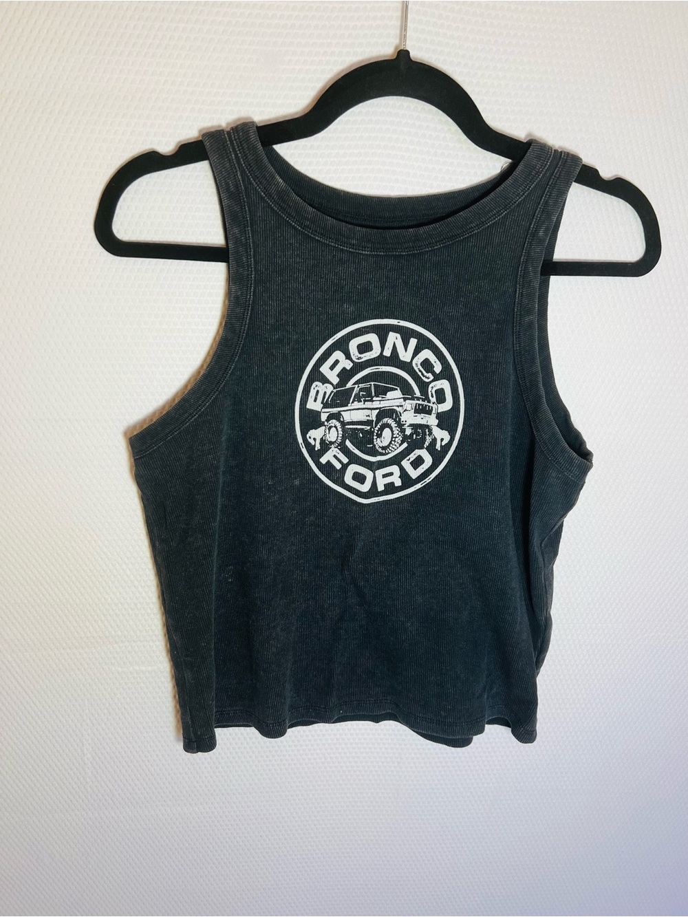 Ford Black Crop Tank with Bronco Logo